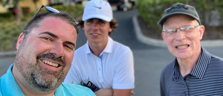 Brian golfing with family